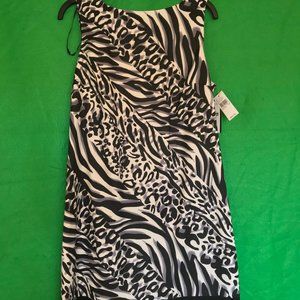 AB Studio Animal Print Shift Dress sz 14